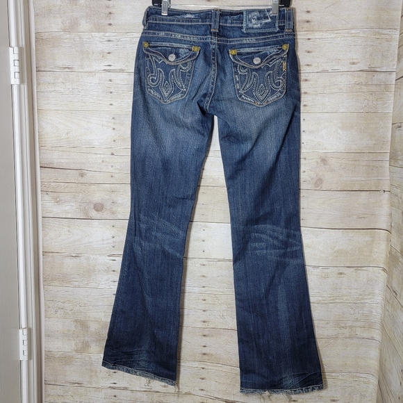 Mek distressed Oaxaca boot cut jeans 27x34 - Picture 2 of 6